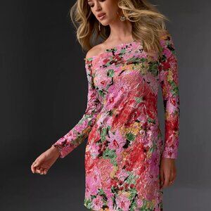 Boston Proper Shoulder Skimming Lace Dress